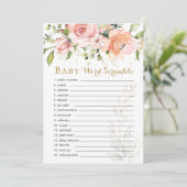 Floral Green laat Baby Word Scramble Game Kaart (Staand voorkant)