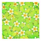 Floral Green laat Gele Bloemen Patroon Kubus (Voorkant)