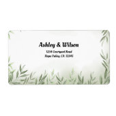Floral Green Leaves Design Return Label (Voorkant)