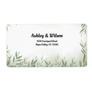 Floral Green Leaves Design Return Label