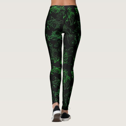Floral Green-Leggings Leggings (Achterkant)