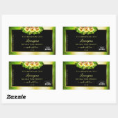 Floral Green Marble Black Gold Product Labels Logo (Vel)