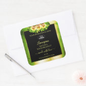 Floral Green Marble Black Gold Product Labels Logo (Envelop)