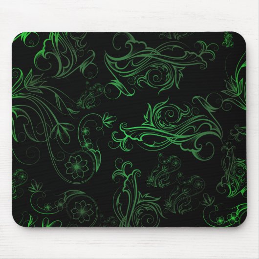 Floral Green Mousepad Muismat (Voorkant)