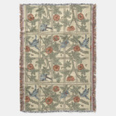 Floral Green Pink William Morris Trellis Deken (Voorkant Verticaal)
