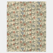 Floral Green Pink  William Morris Trellis Fleece Deken (Voorkant)