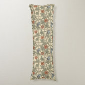 Floral Green Pink  William Morris Trellis Lichaamskussen (Voorkant Verticaal)