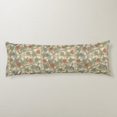 Floral Green Pink  William Morris Trellis Lichaamskussen (Achterkant)