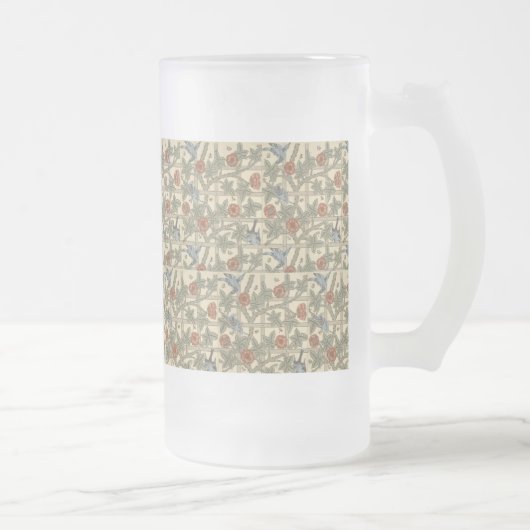 Floral Green Pink William Morris Trellis Matglas Bierpul (Rechts)