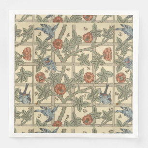 Floral Green Pink  William Morris Trellis Servet