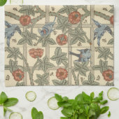 Floral Green Pink  William Morris Trellis Theedoek (Gevouwen)