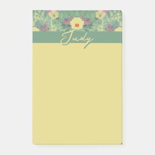 Floral Green Post-It Notes (Voorkant)
