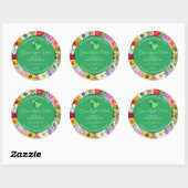 Floral Green Product Labels met hartendiamanten (Vel)
