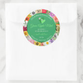 Floral Green Product Labels met hartendiamanten (Tas)