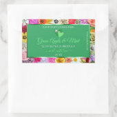 Floral Green Product Labels met hartendiamanten (Tas)