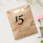 Floral Green Quinceanera 15e verjaardag van de roz Bedankzakje (Gezegeld)