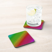 Floral Green Red Rainbow Gradiënt Diagonaal mengse Bier Onderzetter (Rechterzijde)