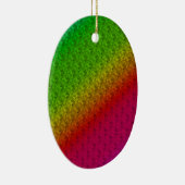 Floral Green Red Rainbow Gradiënt Diagonaal mengse Keramisch Ornament (Rechts)