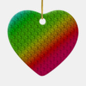 Floral Green Red Rainbow Gradiënt Diagonaal mengse Keramisch Ornament (Achterkant)