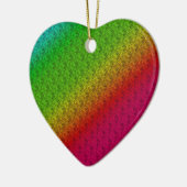 Floral Green Red Rainbow Gradiënt Diagonaal mengse Keramisch Ornament (Links)