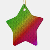 Floral Green Red Rainbow Gradiënt Diagonaal mengse Keramisch Ornament (Links)