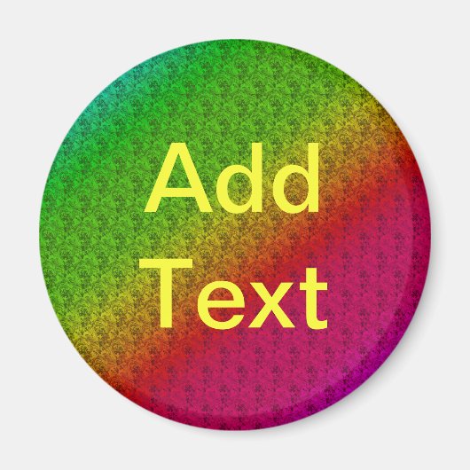 Floral Green Red Rainbow Gradiënt Diagonaal mengse Magneet (Voorkant)