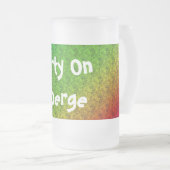 Floral Green Red Rainbow Gradiënt Diagonaal mengse Matglas Bierpul (Voorkant rechts)