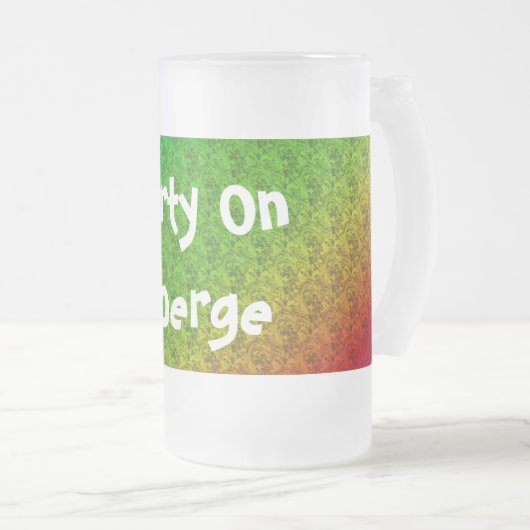 Floral Green Red Rainbow Gradiënt Diagonaal mengse Matglas Bierpul (Voorkant rechts)