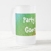 Floral Green Red Rainbow Gradiënt Diagonaal mengse Matglas Bierpul (Voorkant links)