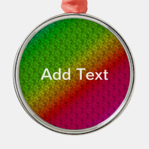 Floral Green Red Rainbow Gradiënt Diagonaal mengse Metalen Ornament