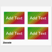 Floral Green Red Rainbow Gradiënt Diagonaal mengse Rechthoekige Sticker (Vel)