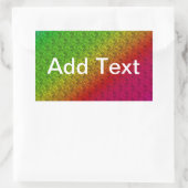 Floral Green Red Rainbow Gradiënt Diagonaal mengse Rechthoekige Sticker (Tas)