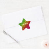 Floral Green Red Rainbow Gradiënt Diagonaal mengse Ster Sticker (Envelop)
