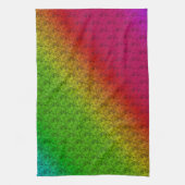 Floral Green Red Rainbow Gradiënt Diagonaal mengse Theedoek (Verticaal)