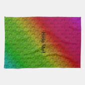 Floral Green Red Rainbow Gradiënt Diagonaal mengse Theedoek (Horizontaal)