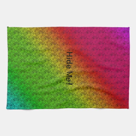 Floral Green Red Rainbow Gradiënt Diagonaal mengse Theedoek (Horizontaal)