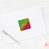 Floral Green Red Rainbow Gradiënt Diagonaal mengse Vierkante Sticker (Envelop)