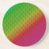 Floral Green Red Rainbow Gradiënt Diagonaal mengse Zandsteen Onderzetter (Voorkant)