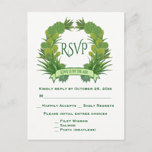 Floral Green RSVP Succulents & Cactus Southwestern Uitnodiging Briefkaart