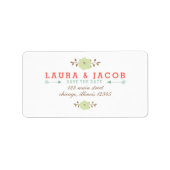 Floral Green Save the Date Etiket (Voorkant)