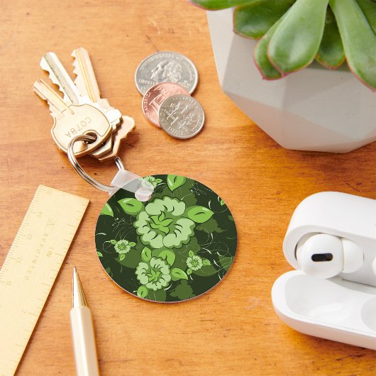 Floral Green Sleutelhanger