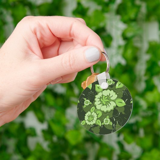 Floral Green Sleutelhanger