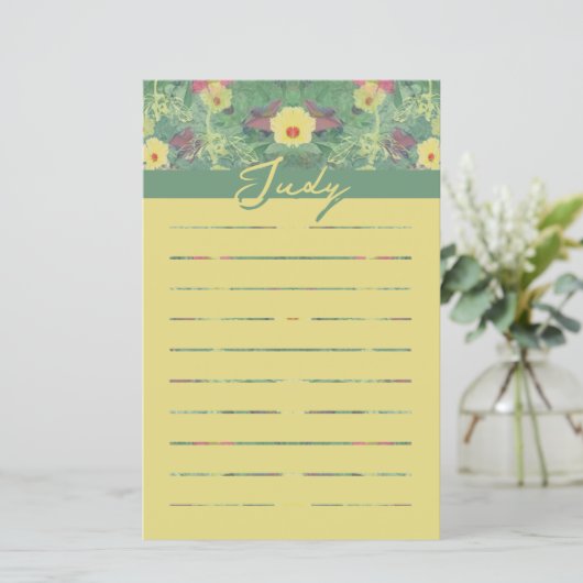 Floral Green Stationery (Staand voorkant)