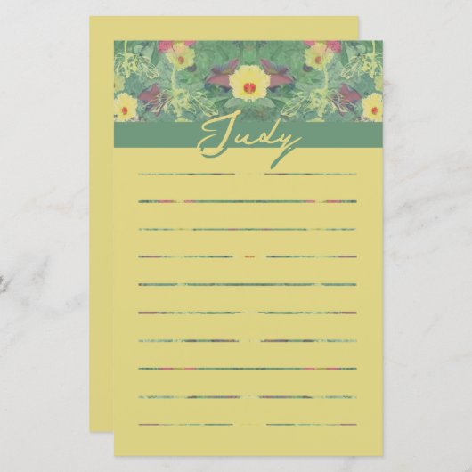 Floral Green Stationery (Voorkant / Achterkant)