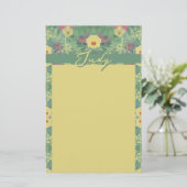 Floral Green Stationery Briefpapier (Staand voorkant)