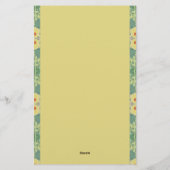 Floral Green Stationery Briefpapier (Achterkant)