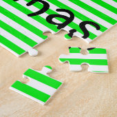 Floral Green Stripe Drama Jigzaag Puzzle Daisy Legpuzzel (Zijkant)