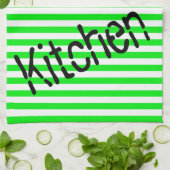 Floral Green Stripe Kitchen Hand Towel Theedoek (Gevouwen)