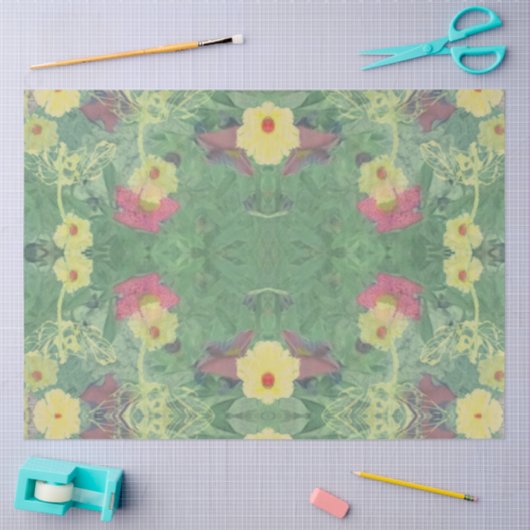 Floral Green Tissuepapier (Craft)