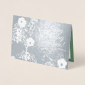 Floral Green Verjaardag Folie Kaart (Voorkant)